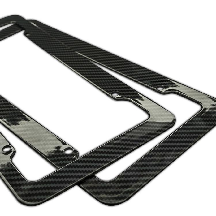 Carbon Fiber License Plate Frames Car Tag Holder Heavy Duty Plate Mounting Kit