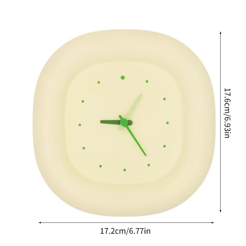 Noiseless Bubble Shape Desk Clock ABS Creamy Yellow Modern Wall Clock Battery Operated Home Office Desktop Decoration
