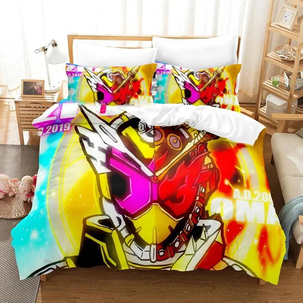Anime Kamen Rider Zero-One Bedding Set Duvet Cover Bed Set Quilt Cover Pillowcase Comforter King Queen Size Boys Adult Bedding