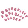 Glossy Peach Pink Fake Nails Sweet Style Short Round Artificial Nails for Nail Art Starter Beginners