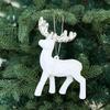 Set of 8 Festives Reindeers Hanging Baubles Tabletop Decoration Deer Shaped Figurines Ornament Holiday Accessories