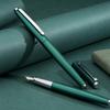 HongDian 525 Green Metal Fountain Pen, Extra Fine Nib Classic Pen, Includes Metal Pen Case and Refillable Converter