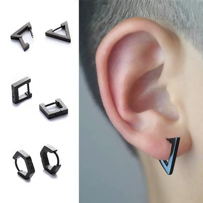Punk Rock Nehrdzavejúca Oceľ 3 Farby Mini Geometrické Náušnice Nové Trendy Kruhové Náušnice Pre Ženy Mužov Módny Darček Párty