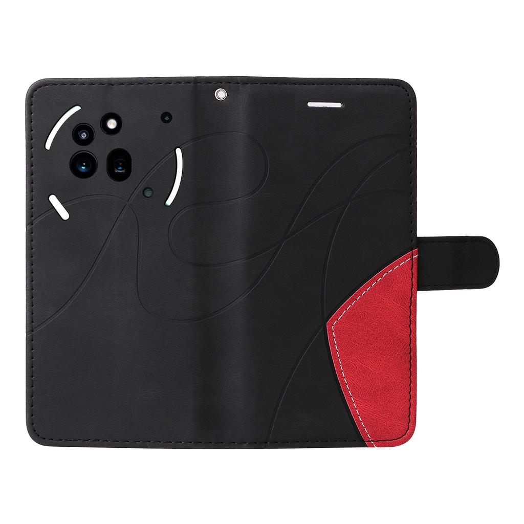 For Nothing Phone (3a) Pro Leather Phone Case Stand Wallet with Bi-colour Splicing Design