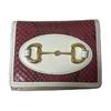 Horsebit 1955 Vintage Gold Buckle Python Leather Wallet Women Wallet Deep-Red White 621887-LU3SC-6191