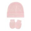 4 Set Baby Bonnet Cap Feature Foldable Edge with Mittens Cotton Fabric Gentle On Sensitive Skin Multiple Color Available