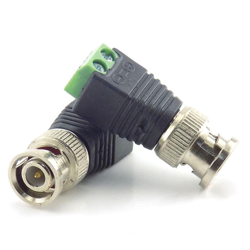ABWR-20Pcs Male Metal BNC Connector With DC Connector Plug Screw Terminal UTP Video Balun For CCTV Surveillance Camera