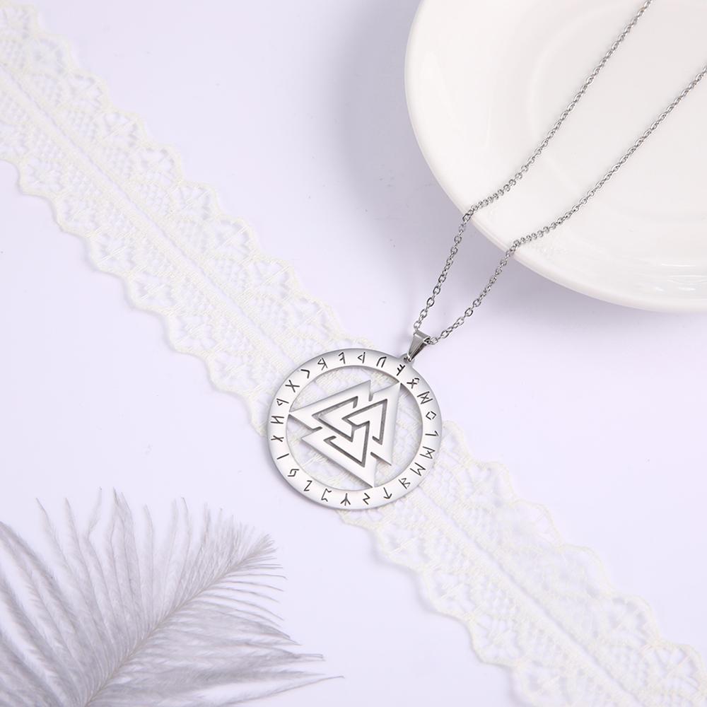 LIKGREAT Nerezová ocel Triskele Triskelion Náhrdelník Viking Runy Přívěsek Náhrdelník Severský Valknut Šperky Spirální Amulet