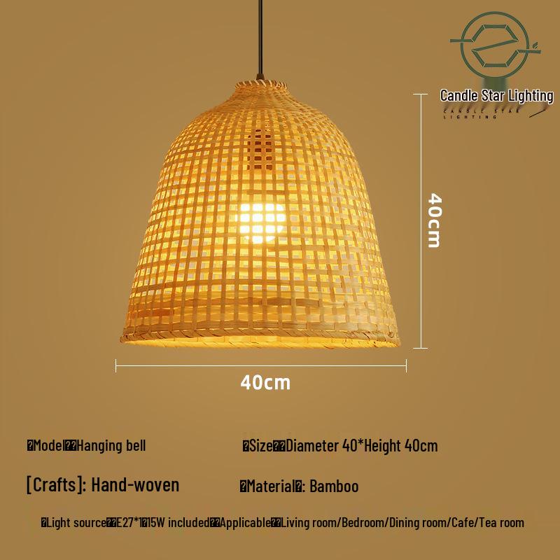 Zen Style Bamboo Rattan Pendant Light for Tea Rooms and Restaurants