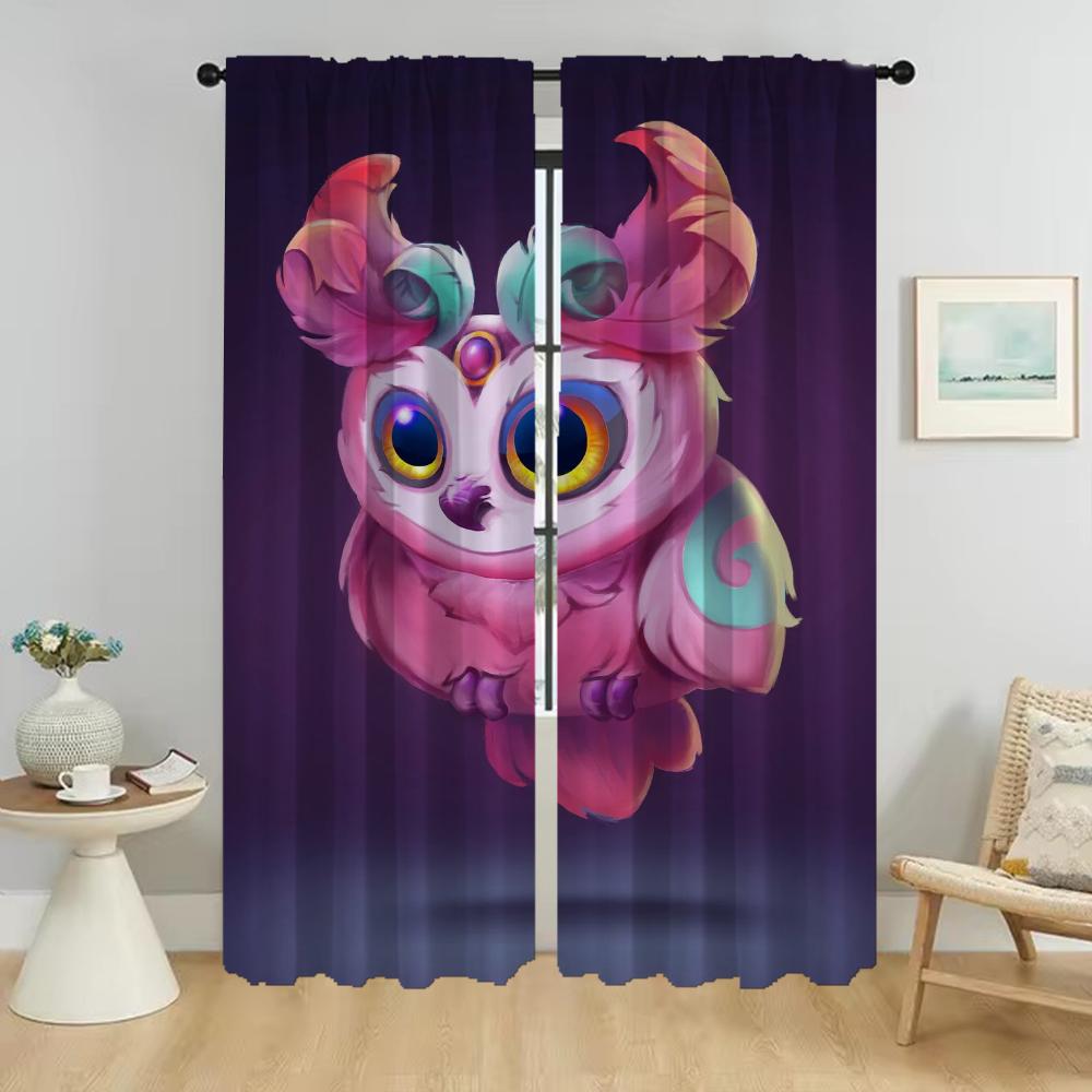 Window Curtain Room Panel Cartoon Owl Curtains Bedroom Shades Home Interior Partition Halloween Decoration For Master Made Of Polyester