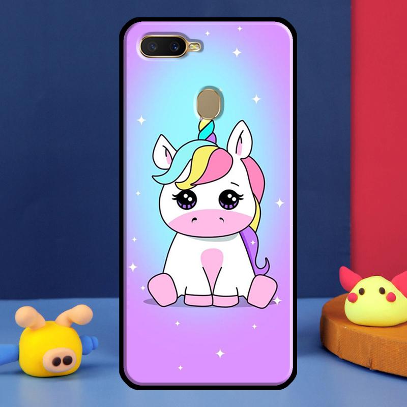 Cute Rainbow Unicorn Case For Oppo A16 A76 A96 A58 A78 A98 A5 A9 A91 A15 A17 A77 A52 A72 A74 A94 A54S A57S Cover