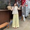 Women's Ethnic-Style Frog Button Crochet Top & Wide-Leg Pants Set - Summer 2026 Retro Fashion