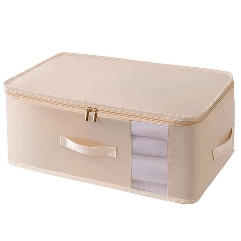 Bed Linen Storage Bag With Satin Fabric Collapsible Clothes Organizer For Bedroom Use