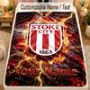 Flannel BlanketStoke City FC Custom Name Text Personalized Soft Warm Throw Blanket Home Decor Gift