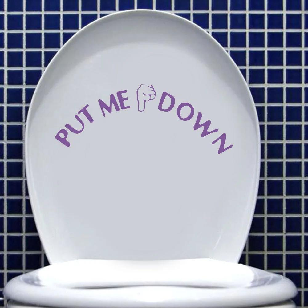 Geste Hand Aufkleber Lustig Badezimmer Toilettensitz Wandaufkleber Schild Für Leg Mich Runter Heimkunst Kühlschrankaufkleber Abziehbilder