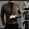 Inverno Autunno Uomo Collo Alto Caldo Maglia Intima Manica Lunga Casual Vintage Bottoni Blusa Uomo Top Homme