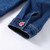 Ensembles décontractés en denim pour femmes, vestes slim à revers et manches bouffantes, pantalons droits taille haute, mode printemps 2025, ensemble 2 pièces pour femme