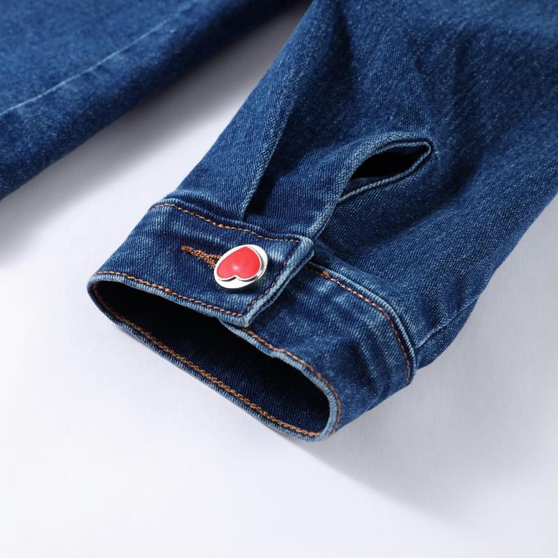 Ensembles décontractés en denim pour femmes, vestes slim à revers et manches bouffantes, pantalons droits taille haute, mode printemps 2025, ensemble 2 pièces pour femme