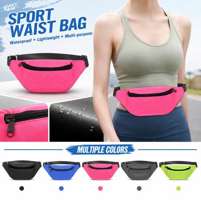 Oxford Fabric Waterproof Sports Waist Bag Multi Functional Cycling Crossbody Bag Outdoor Running Mobile Phone Pouch Adjustable Strap