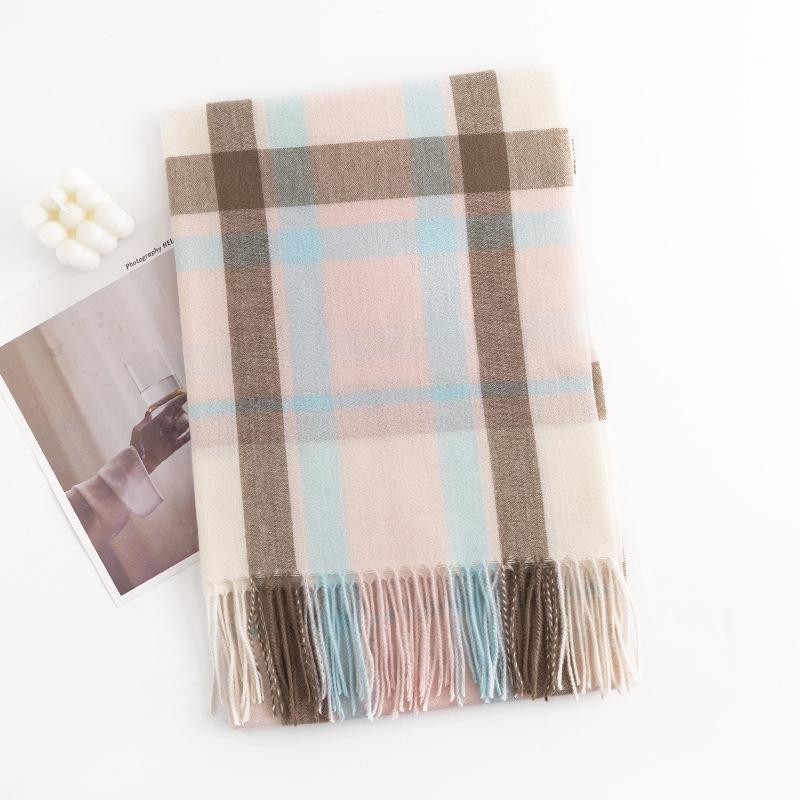 Fashion commuter imitation cashmere scarf Fashion versatile scarf Women's clear and simple scarf Warm and cold-proof shawl