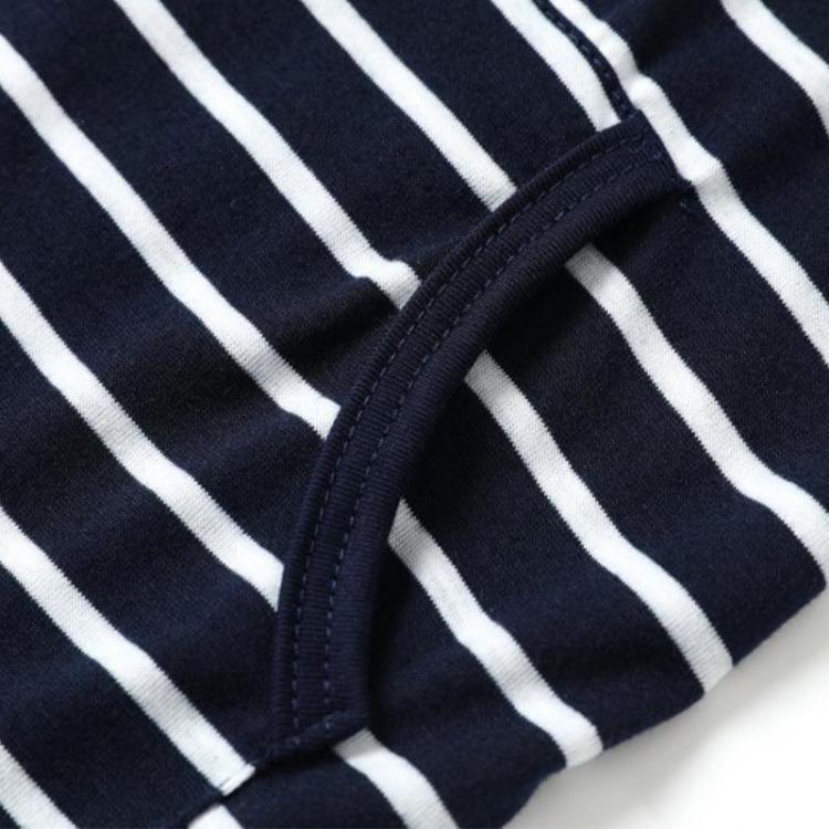 Striped Hooded Sweatshirt for Women Long Sleeve with Pocket and Zipper Drawstring