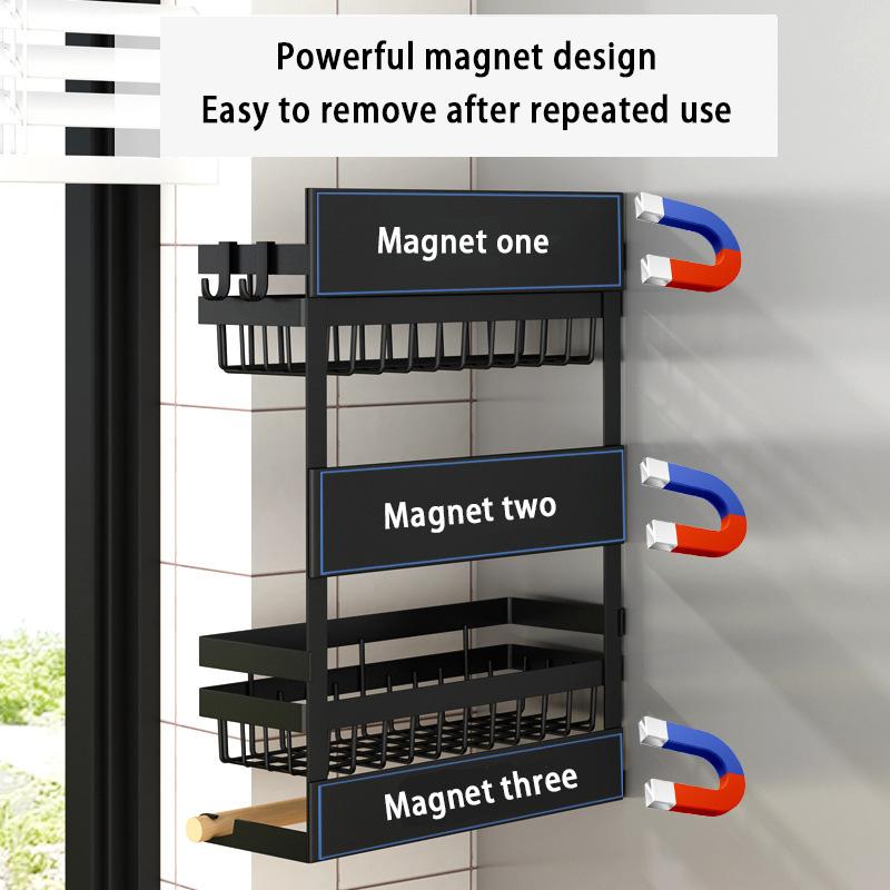 Magnetic Fridge Shelf Kitchen Paper Tube Cling Film Storage Rack Spice Storage Rack Storage Rack On The Side Of The Refrigerator