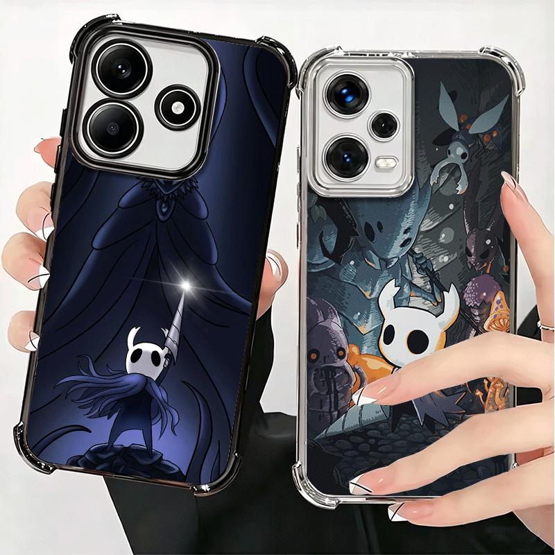 H-Hollow K-Knight Game Plating Phone Case For Xiaomi Redmi Note 14 15 Pro Plus 13 12 11 11S 11T 10 9S 9 5G Anti-Fall Airabag Cov
