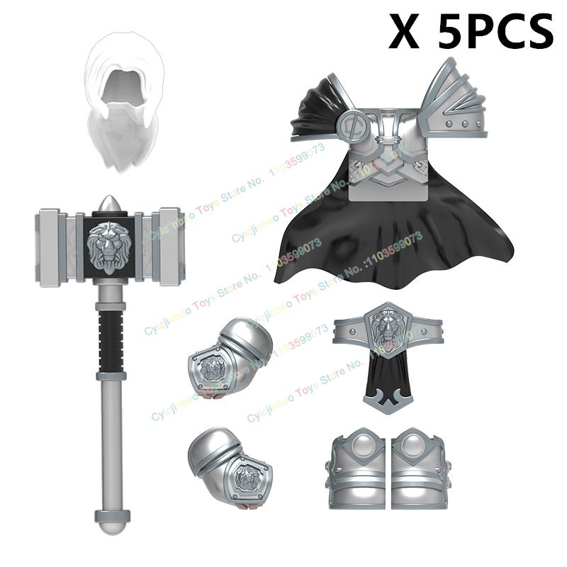 DT017 Chevaliers d'or Médiévaux Soldats en armure lourde Figurines Accessoires Blocs de construction Jouets pour enfants cadeaux