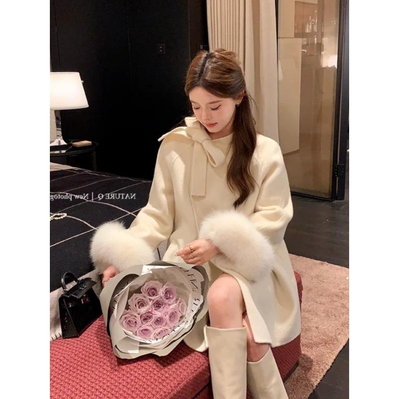 Плащ двухсторонний кашемировый пальто для женщин осень и зима новый усовершенствованный — фото 8