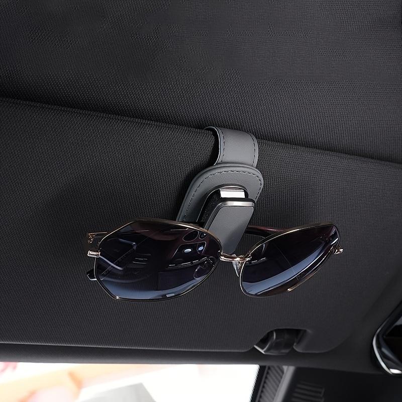 1Pc PU leather car sunshade clip, suitable for sturdy eyeglass frames installed inside cars