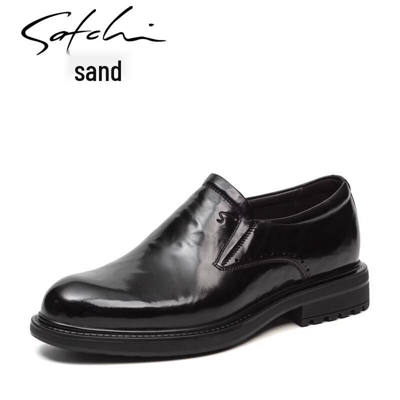 SATCHI Men s Calfskin Leather Slip-On Business Shoes 41