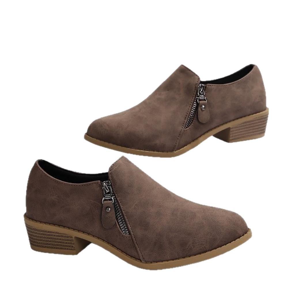 Large Size Retro Chelsea Boots Autumn and Winter New Side Zipper Square Heel Single Shoes European and American Shoes