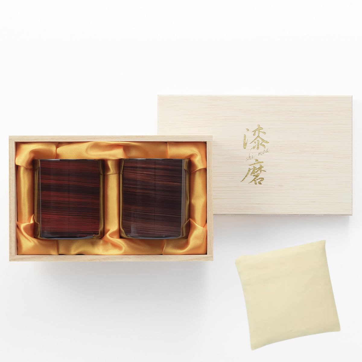 

Tsubame Yamanaka Lacquer Rock Tumbler 2PC Akatsuki Shikage Urushi x 250cc Eco Bag Made in Vietnam Urushi Made in Japan J-kitchens-bag 7.3cm 8.3cm / /