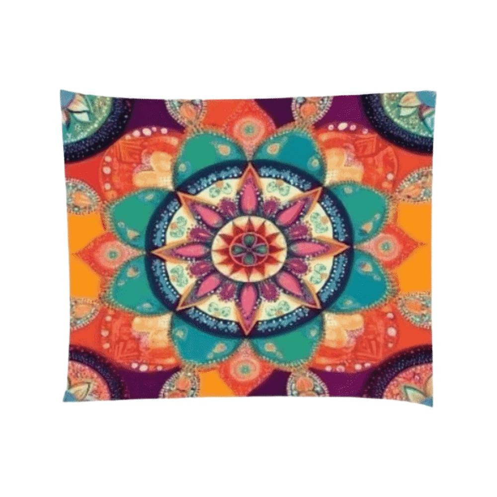 Rectangular Shape Sunshade Sail Waterproof Fabric Bohemian Print Patio Canopy Flower Print UV Block Shade Terrace Space