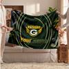 Green Bay Packers Flannel Blanket, Custom Name Text Personalized Soft Throw Blanket Home Decor Gift