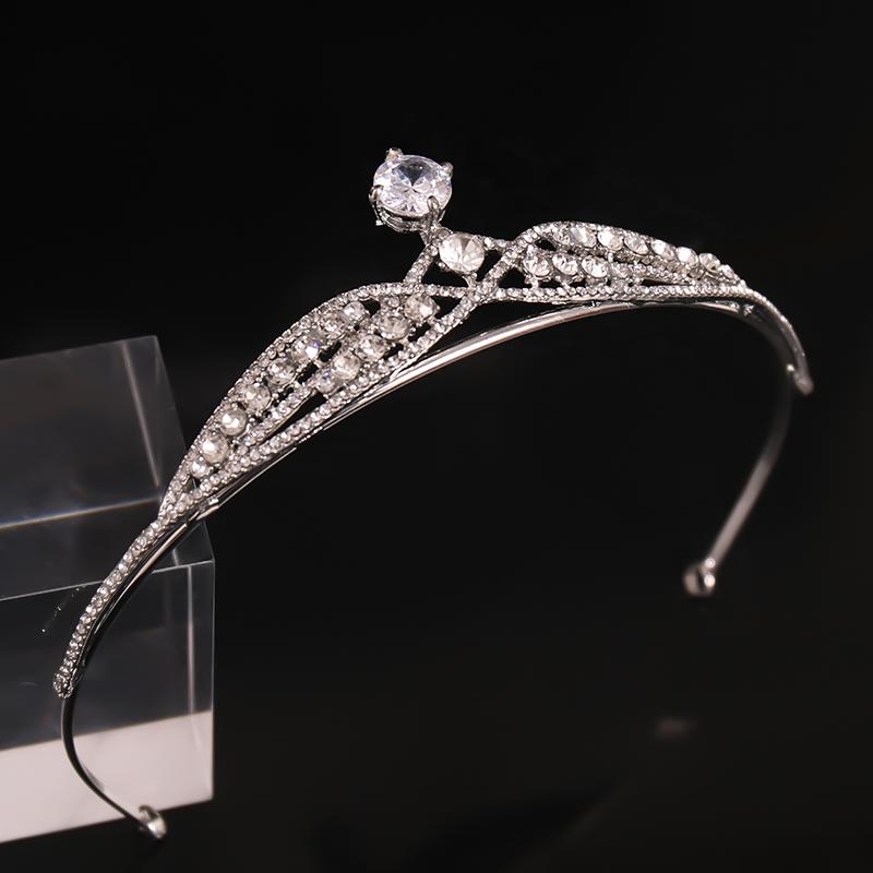 Silver Color Crystal Rhinestone Crown and Tiara Wedding Hair Accessories Bridal Tiaras Hair Crown Wedding Headpiece Women Diadem