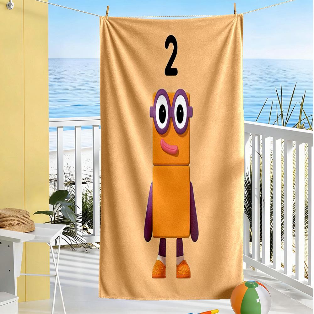 Numberblocks Beach Towel Soft Durable Quick-Dry Comfortable Lightweight Suitable for Sports, Travel, Swimming, Yoga, Bathroom, Beach, And Pool