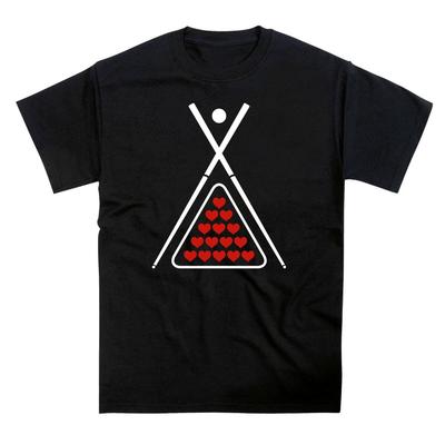 T-shirt Snooker Cuori Biliardo Tavolo a T