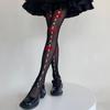 Women's Fishnet Stockings with Bowtie Girls Fish Net Tights with Designs High Waist Pantyhose Thigh High Stockings