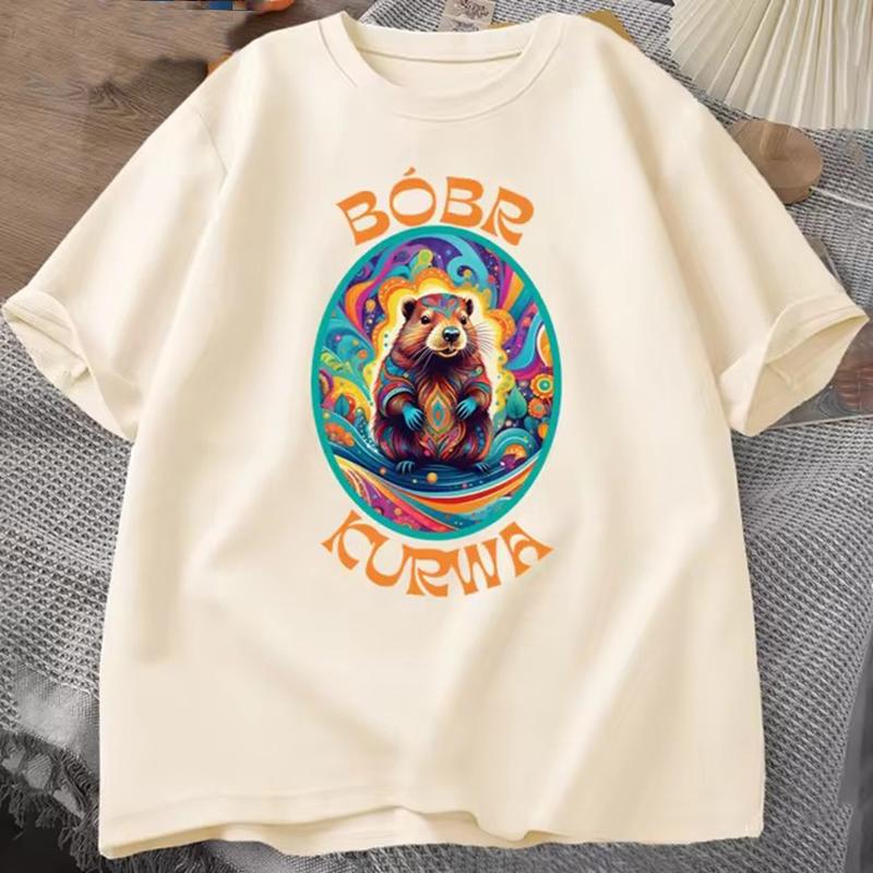 Bóbr Kurwa Gladiator cotton T Shirts for Unisex Women The Glory of Rome Graphic T-Shirt Bober Beaver Boberek Tshirt Casual Tees