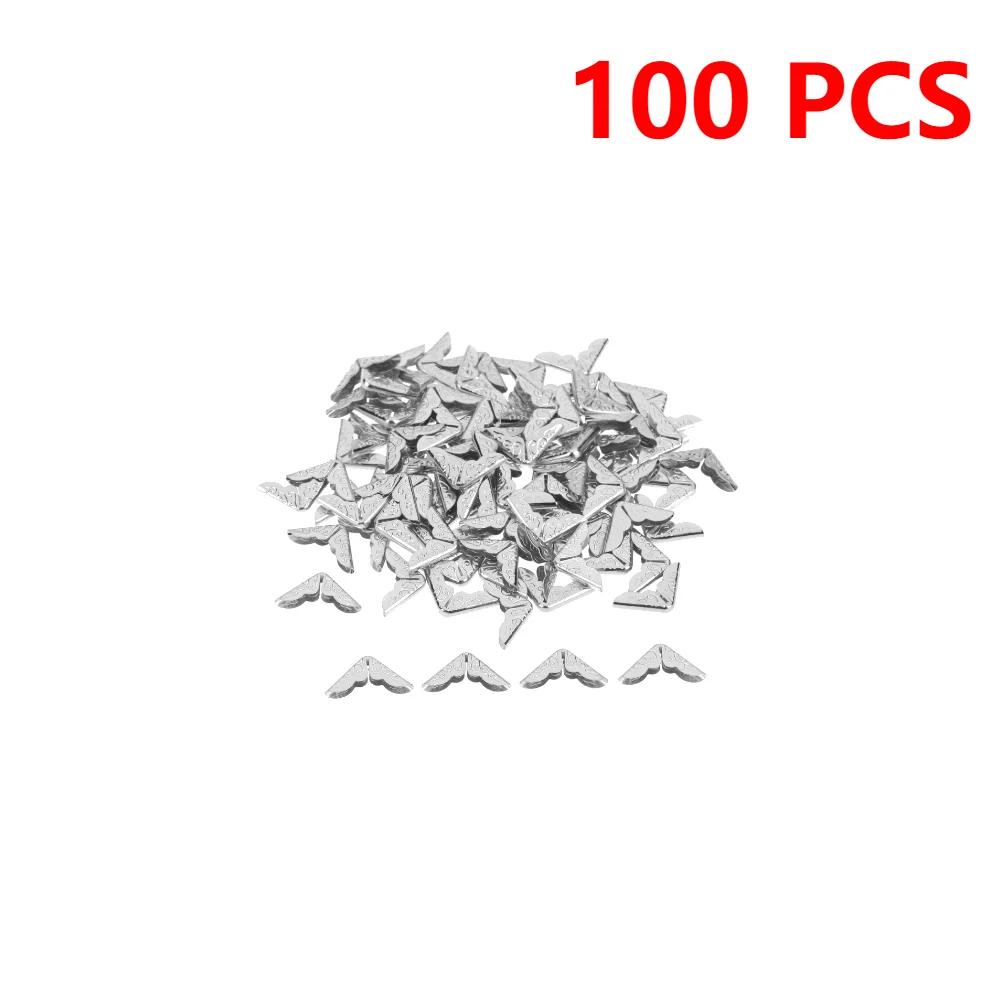 100/200pcs Metal Book Corner Protectors Tone Scrapbooking Albums Menus Folders Corner Protectors Card File Menu Corners Book