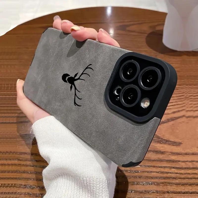 Geeignet für Elk Head iPhone 12/13promax Apple 14 Telefonhülle XR vollständig umwickelte Kanten xsmax Wildleder