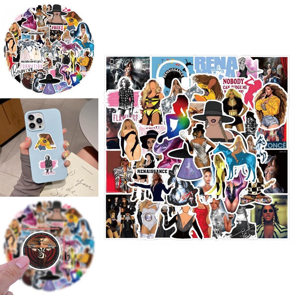 50pcs Beyonce Renaissance Decorative Car Skateboard Waterproof Stickers High Definition Printing Waterproof