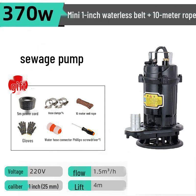 Submersible Sewage & Sludge Cutter Pump for Toilets & Cesspools - Ideal for Household & Agricultural Drainage and Irrigation
