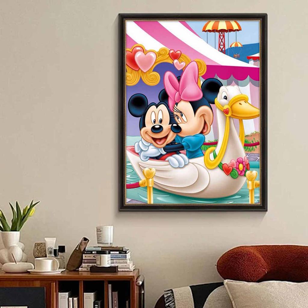 Full Round Diamond Painting Minnie Mickey On The Duck Art Rhinestone Picture Mosaic DIY 5D Cross Stitch Embroidery Home Decoration
