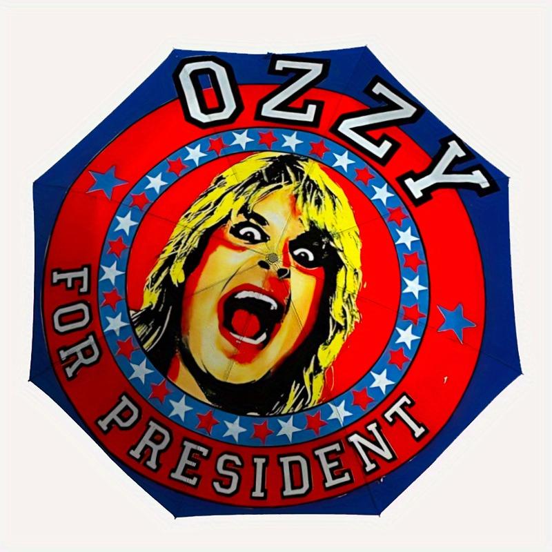 

1pc Ozzy Osbourne Automatic Umbrella - 8-Rib Foldable Design, Outdoor Adventures, and Family Celebrations, Durable Canopy Material yy250827188