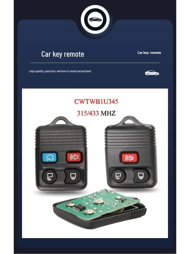 Compatible Ford Car Remote Key for 3/4 Button, 315/433 MHz