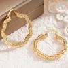 CAOSHI Special Interest Thread Design Gold Color Party Hoop Earrings for Women Temperament Accessories for Engagement Wedding