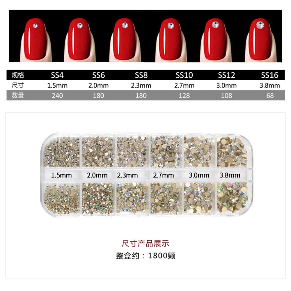 Amazon Nail Art Ab Rhinestone, Crystal Flat Bottom White Glass Diamond, Nail Art Dot Diamond Crayon Tweezers Set