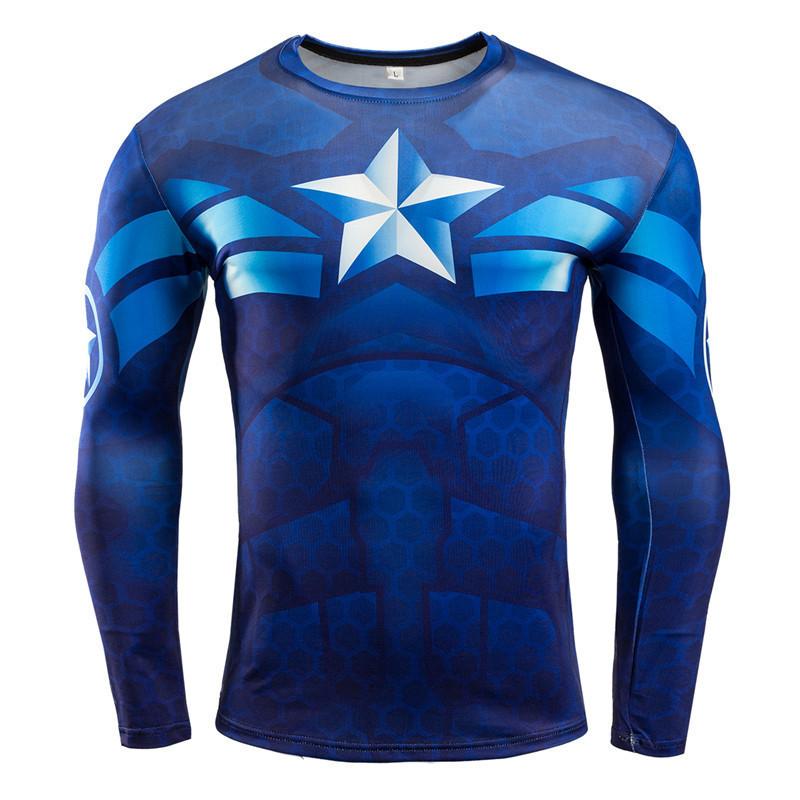 Spring and Autumn Round Neck 3D Superhero Series Printed Top Fashionable Casual Long Sleeved Men's T-shirts